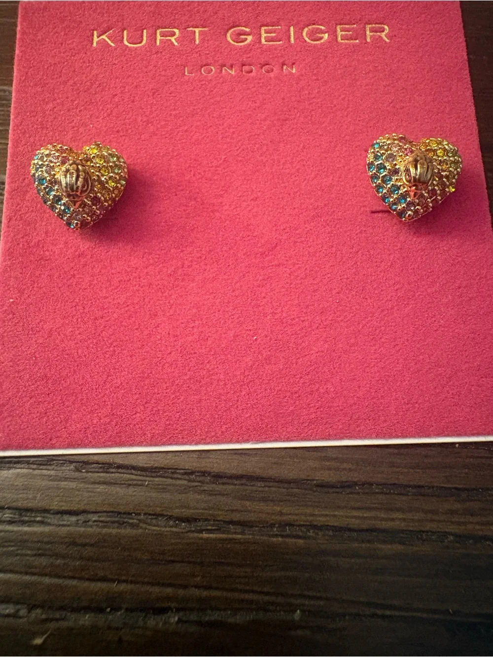 NEW Kurt Geiger Heart Stud Earrings